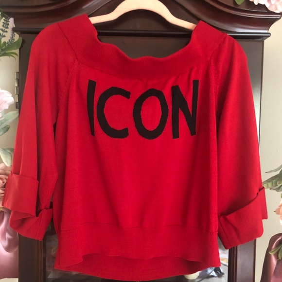Like New New York & Company Gabrielle Union red ICON top - Picture 2 of 4